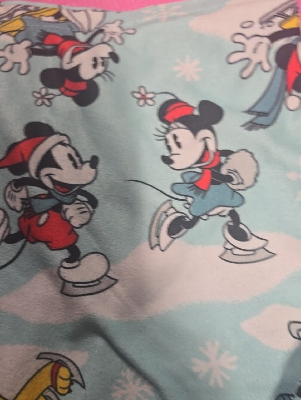 NWT Disney Light Blue Holiday Character Pajama Pants with Red Drawstring - Picture 5 of 6